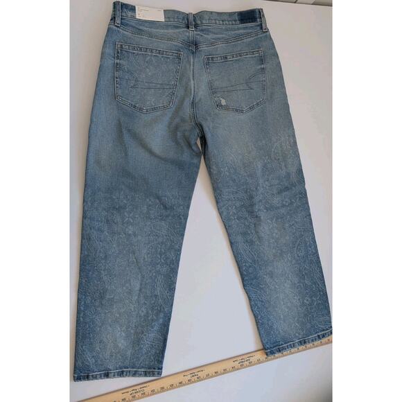 NWT American Eagle Strigid Bandana Print LowRise Ex-Boyfriend Jeans Size 8 Short - Picture 8 of 10